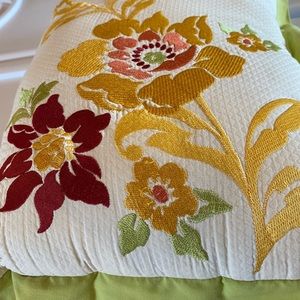 Decorative Accent Pillow - throw pillow - embroidered floral